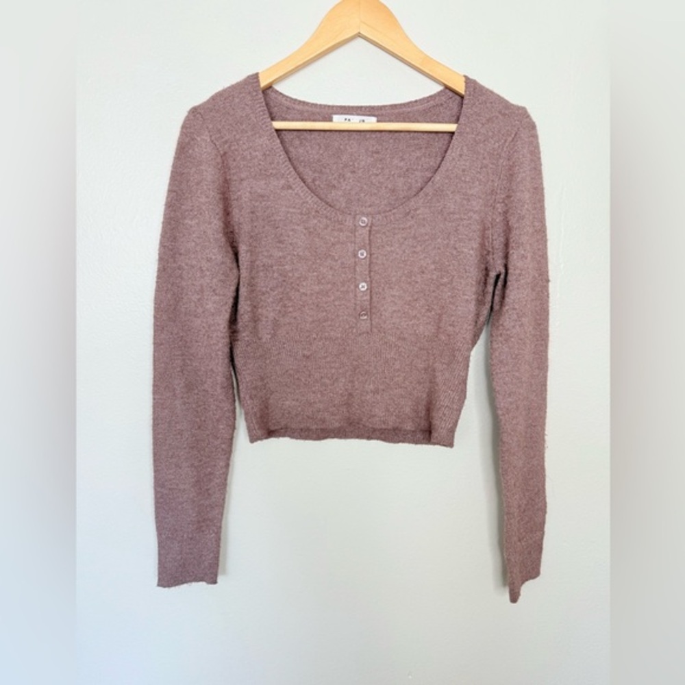 Pacsun Brown Knit cropped sweater top